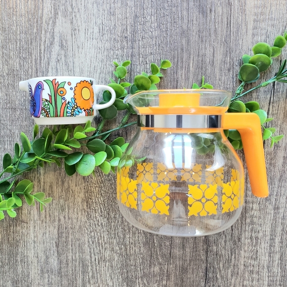 Vintage 70s Citrus Carafe & Creamer